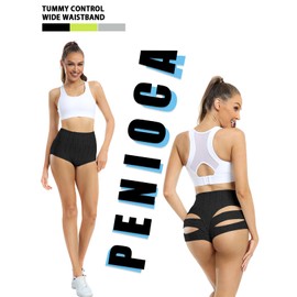 Pantalones cortos de levantamiento de glúteos para mujer, pantalones cortos de cintura alta, para entrenamiento, yoga, con textura, para mujer, Negro -, XL
