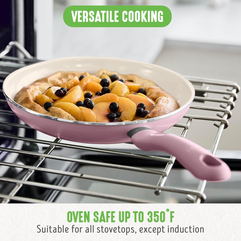 GreenLife Soft Grip 8” Frypan Skillet and Spatula Breakfast Cookware