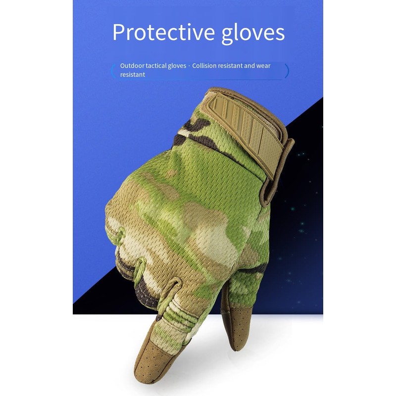 Full Finger Touch Screen Contact Gloves Hard Knuckle Cycling Biking