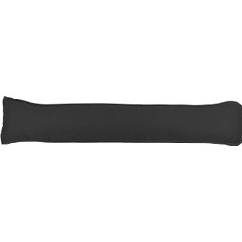 Prime Lines UK Hollowfibre Draught Excluder Stopper Cushion - Heavy Door Stopper Cushion For Bottom Door/Window - Guard Insulator - 90x18cm (Black)