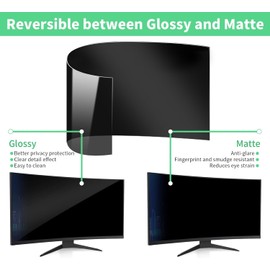 DEJIMAX 32 Inch Curved Computer Privacy Screen Filter for 16:9 Widescreen Computer Monitor Computer Screen Protector Computer Screen Privacy Shield Anti Glare and Blue Light