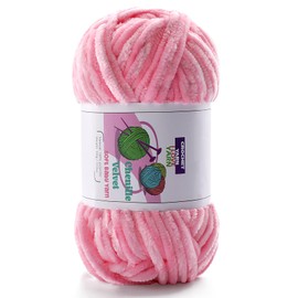 Plush Chenille Chunky Yarn, Velvet Fluffy Yarn for Hand Knitting, Baby Yarns for Crocheting Soft Making Blankets, Scarves, Dolls (3.5oz 87.5yds Each)