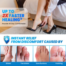 TASZOOS TASZOOS Blister Bandages Hydrocolloid Bandages - 24pcs Ultra Thin Waterproof Gel Blister Pads, Heel Blister Bandages Blister Cushions for Finger, Heel, Toe & Foot and Blister Prevention (Variety Pack)