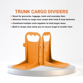 Armor All Trunk Cargo Blocks, 4 Pack of Cargo Dividers, Hook & Loop Trunk Organizer Blocks to Hold Cargo in Place for Cars, Trucks, SUVs, Vans, Cargo Containment System, Trunk Dividers (4 Pieces)
