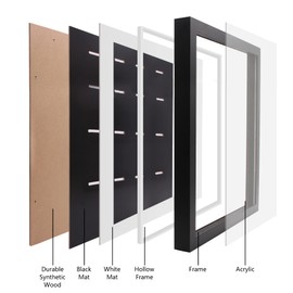 16 Medals Display Case Shadow Box Frame, 3D Medal Box Photo Frame for Runners Marathon Triathlon Soccer Gymnastics All Sports Medals Award Insignia (Black, 16 x 20 Inch)