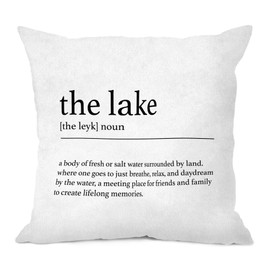 134MI(bzt)-Thelake MIXDING Funny The Lake Noun Definition Throw Pillow Cover Pillowcase 18x18 Inch Decor, Lake House Farmhouse Porch Sofa Bed Home Decoration