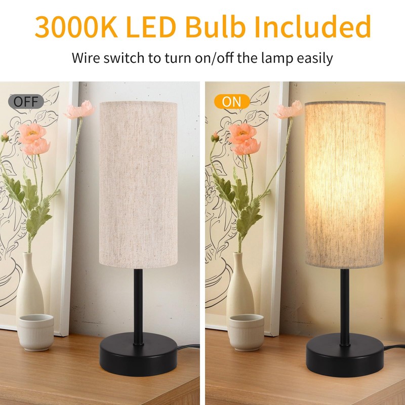 RISLG Small Table Lamp, Bedside Table Lamp for Bedroom, Lamp