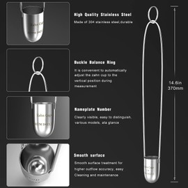 Viscosity Cup No. 1 to No. 5 Zahn Cup, Viscometer Dip Type 44ml Viscosity Cup Kit w/Bracket for Paint Sprayer, Stainless Steel Flow Cup for Oil Paint Finishes Honey Sauce