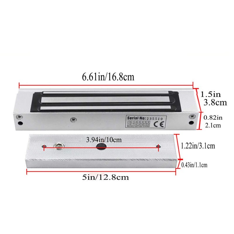 FUGEST 350Lbs(180KG) Holding Force Electromagnet Magnetic Electric Lock 12V Singe