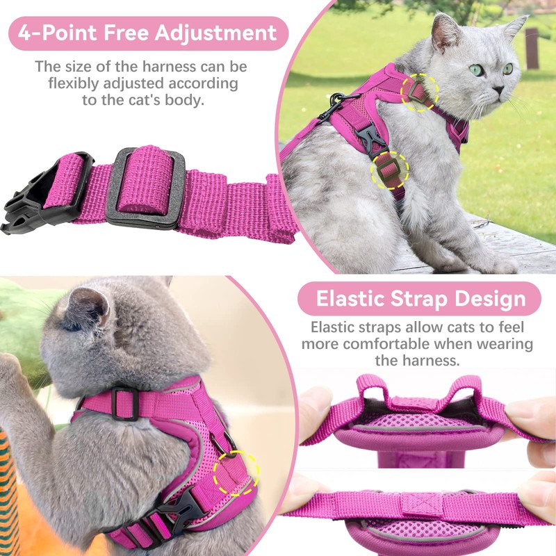 Cat Harness and Lead Set, Adjustable Kitten Harness and Lead