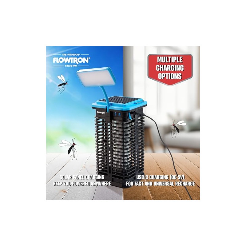 Flowtron Solar Bug Zapper | Portable Electric Insect Killer with