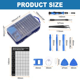sourcing map 123 in 1 Magnetic Precision Screwdriver Set Electronics Repair Tools Kit with 96 Bits Flexible Shaft and Extension Rod for Cellphone Game Console Laptop PC Computer Camera, Blue