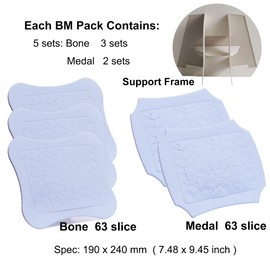 LIT Paper 5 Sets 2-in-1 Photo Frame Sublimation Jigsaw Puzzle Blanks Combo 2 Shape Bone Medal - DIY Heat Press Transfer Crafts 63 Slices Thermal Transfer Blank Puzzles for Sublimation
