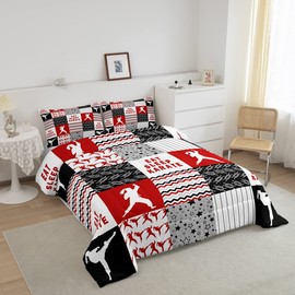 Feelyou Karate Comforter Set for Kids Boys Girls Geometric Pattern Bedding Set 3 Pcs Home Decor 1 Comforter & 2 Pillowcases Full Size…