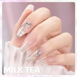 GAOY- Esmalte de uñas en gel Jelly Nude, esmalte en gel translúcido transparente Soak Off de 16 ml, curado con luz ultravioleta para decoración de uña