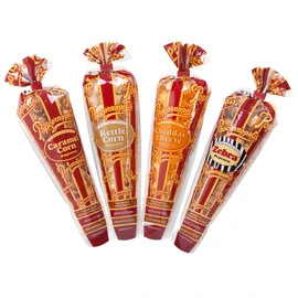 Popcornopolis Gourmet Popcorn Cone Variety Pack – Zebra Popcorn, Cheddar Cheese Popcorn, Caramel Popcorn & Kettle Corn Popcorn, Great for Gifting & Sharing, (12-Count)