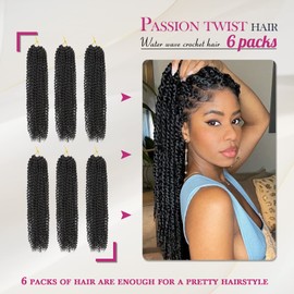 Dansama Passion Twist Hair Water Wave Braiding Hair for Butterfly Style Crochet Braids Bohemian Hair Extensions (18inch, #2, Economy Pack)