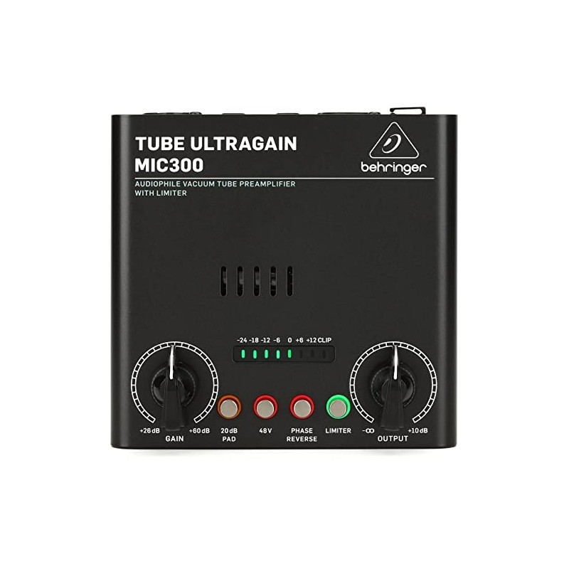 Behringer Tube ULTRAGAIN MIC300 Audiophile Vacuum Tube Preamplifier with Limiter