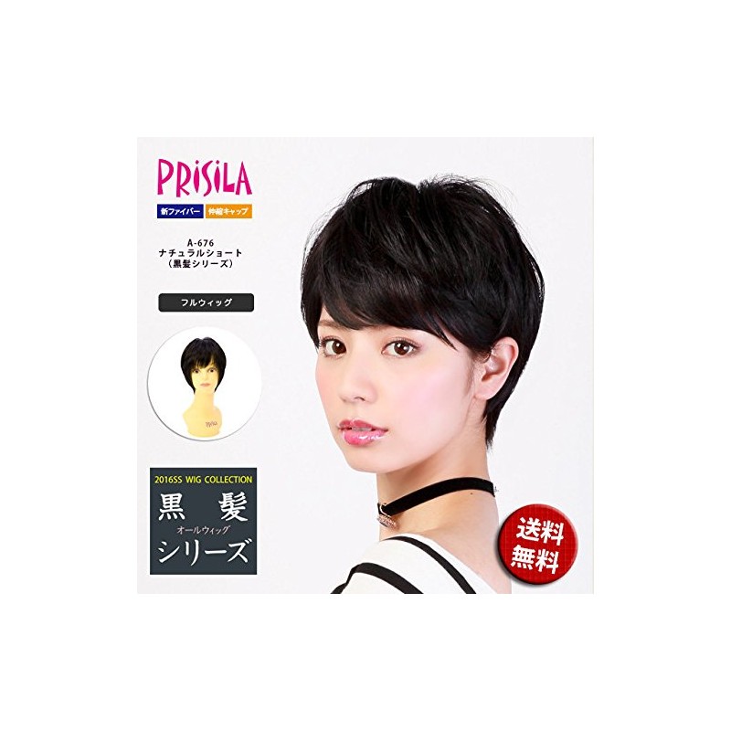 Priscilla A-676 All Wig, Natural Short, Heat Resistant, TBK/Black
