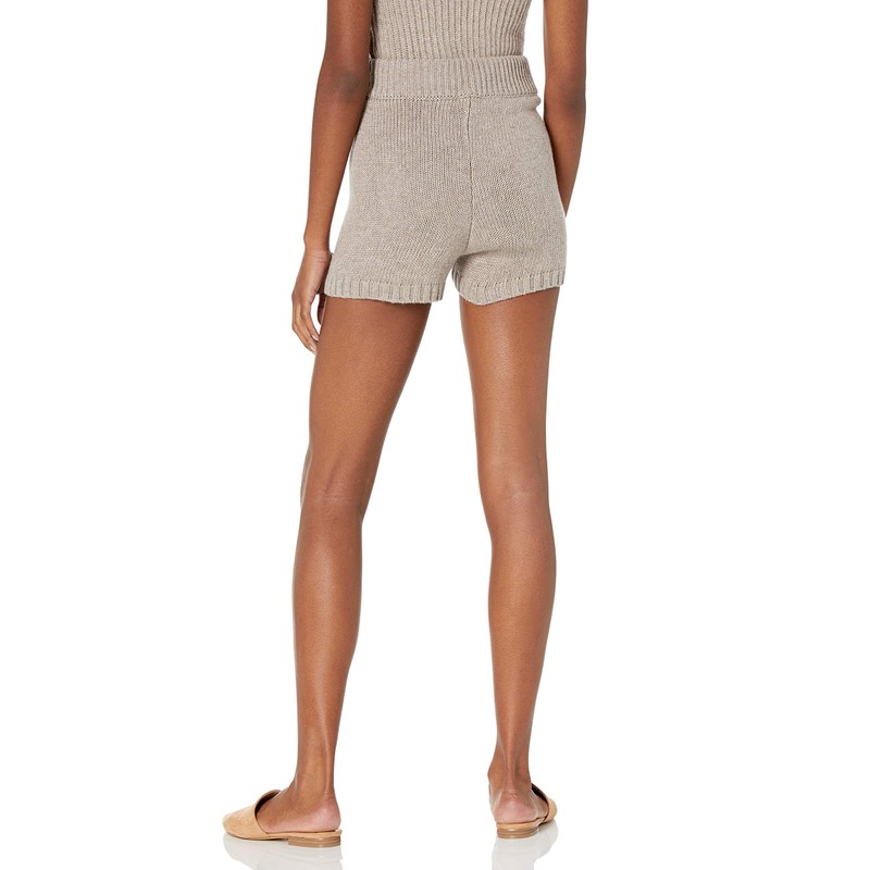The Drop Ladies Adrienne Pull-On Knit Shorts Heather Mushroom S