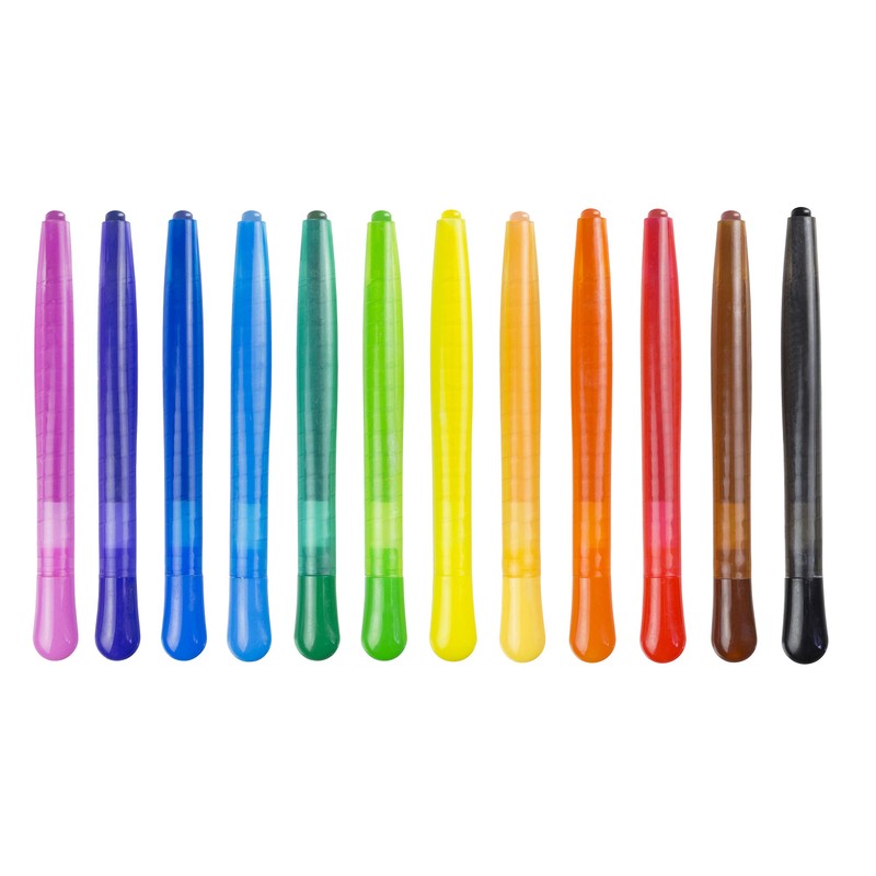 Faber-Castell Junior Triangular Twist Crayon, Asstd 12 Pack, (21-010036)