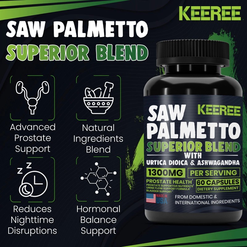 KEEREE Saw Palmetto Extract | 1300mg | 60 Capsules |