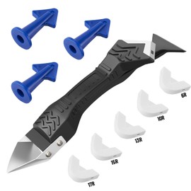 APROTII Caulk Tool 3-in-1, Caulking Gun Tool Kit W/Rich Accessories for Bathroom, Kitchen, Floor, Window, Sink Joint Repairing