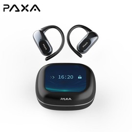 PAXA OpenAir Ultra  Full-Color Touch Display Bluetooth Earbuds Dynamic Stereo Sound Earbuds with ENC Call Noise Canceling Mic - Color: black