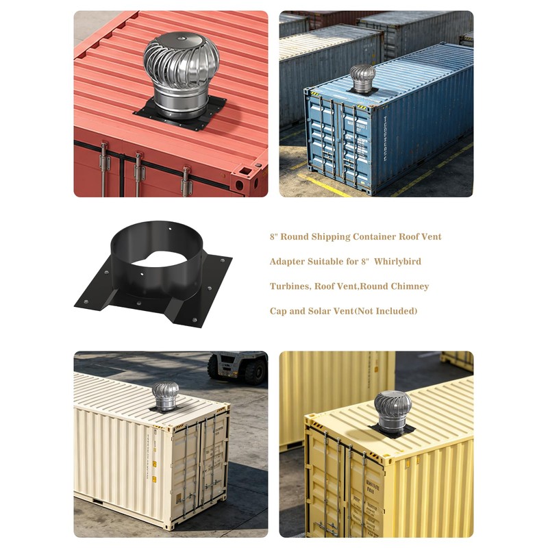 8" Roof Whirlybird Turbine Vent Adapter for Shipping Containers –
