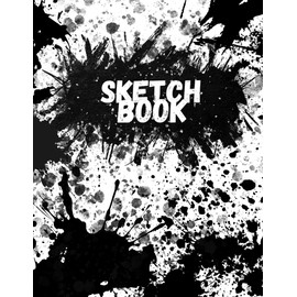 Sketchbook drawing for People who like art,drawing,sketching,: Covers page : color splash pattern I black and white I 8.5x11 100 pages