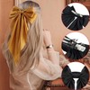 Paifeancodill Large Golden Hair Bow Barrettes for Women, Silk Satin