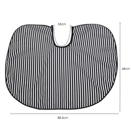 TRIXES Hair Cutting/Barbers Cape - Adjustable Black and White Stripe Hairdressing Gown - Short Length