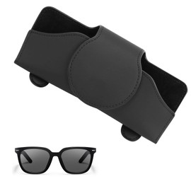 Shwdsy Sunglasses Holder Car, Car Glasses Holder, Car Case, Black Sunglasses Car Holder, Magnetic Closure for Storing Sunglasses, Car Sun Visor, for All Vehicles