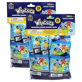 Teacher Created Resources Whatsits Collectable Mystery Packs: Fantasy Friends Erasers, 20/Pack, 2 Packs (TCR20344-2)
