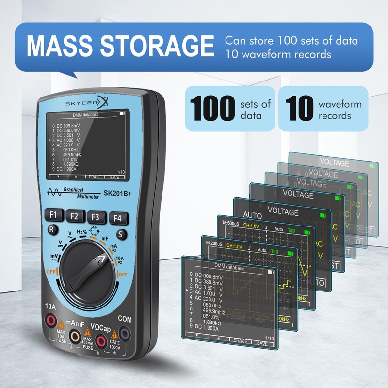 SK201B+ Intelligent Graphical Digital Oscilloscope Multimeter 2 in 1 SKYCENX
