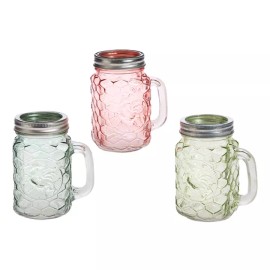 RAZ Imports NEW!~RAZ Imports~5" FARM ROOSTER GLASS MASON JAR~Set 3 ~Mug/Flower Vase/Decor