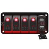 FXC 12V 24V DC 4 Gang Rocker Switch Aluminum Panel