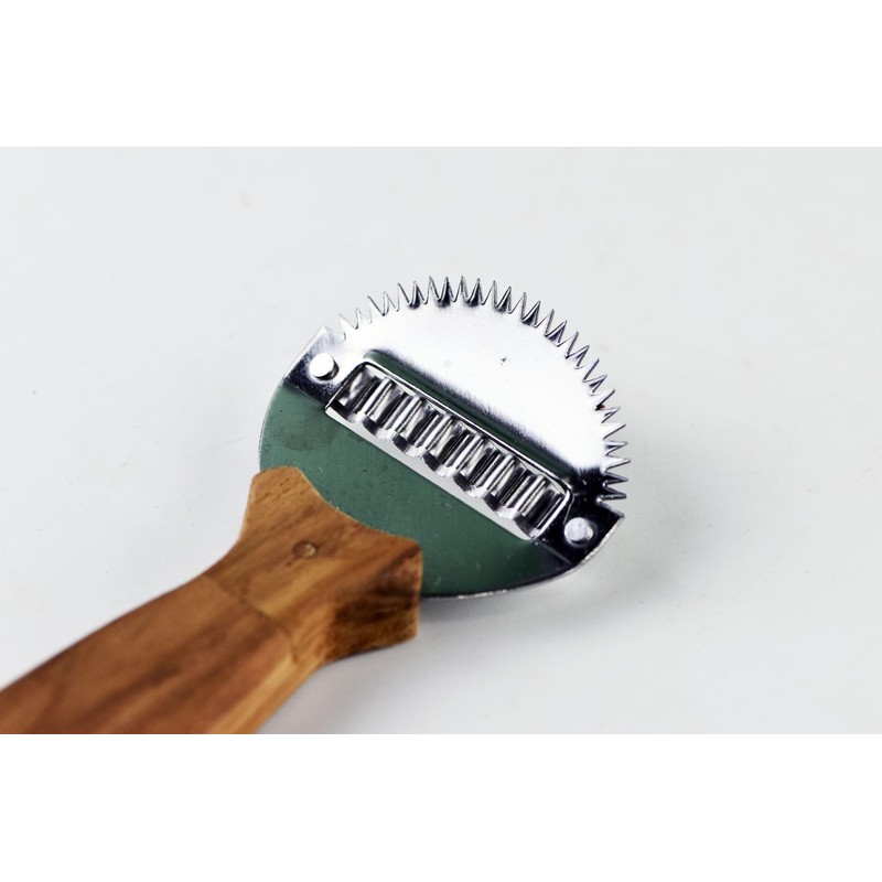 Traditional Coconut Scraper with Wooden Handle, Stainless Steel Blade, Kitchen