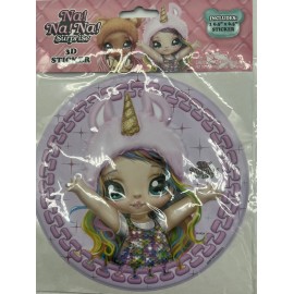 Na! Na! Na! Surprise 3D 3 Pack Of Stickers - Round 6.5” Brand New - Super Cute!