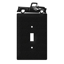 SWEN Products Farrell Series Chevy Truck Wall Plate Cover (Single Switch, Black)