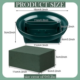 Karenhi 36 Pcs Large Size 6.3 Inch Floral Foam Round Bowls for Flower Arrangements Round Floral Supplies Flower Foam with Bowl Kit with Floral Foam Blocks for Christmas Party Wedding Festival