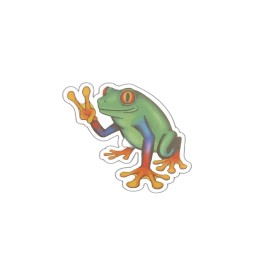 PopArt Tree Frog Sticker Decal Peace