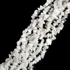 AWARDSEN 400 Pieces Moonstone Gemstone Beads for Bracelets 6 mm, Gemstone Beads Set Natural Irregular Bead Bracelet DIY Bracelets Earrings Jewellery Gifts for Women 5-8 mm