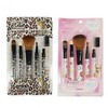 Portable 5-Piece Makeup Brush Set Foundation Brush Leopard Print 2ea