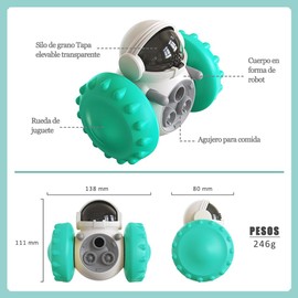 KINGO Juguetes para Perros,Juguete Interactivo,Dispensador Lento de Comida para Perros,Juguetes interactivos y estimulantes para Perros Que estimulan la Mente y dispersan golosinas(Azul Lago)