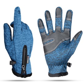 ActFun Winter Gloves, Anti Slip Touchscreen Windproof Cycling Gloves, Warm Gloves Cold Weather Cycling Gloves for Men Women Walking Riding Driving, Deep Blue