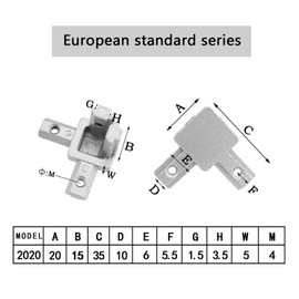 OTOTEC 4Pcs 3-Way 2020 Series End Corner Bracket T Slot 2020 Bracket Kit with Screws Aluminum Extrusion Connector for European Standard Aluminum Extrusion Profile