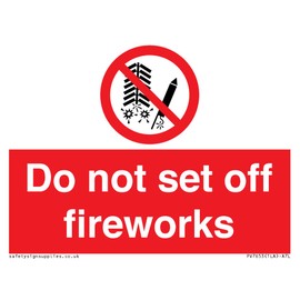 Schild mit Aufschrift"Do not set off firework", 100 x 75 mm, A7L