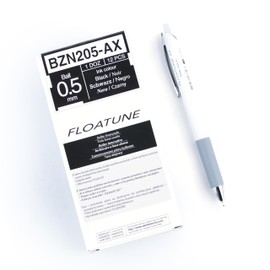 Pentel Floatune, Retractable Advanced Rollerball Pen, 0.5mm Tip, Black Ink, Box of 12