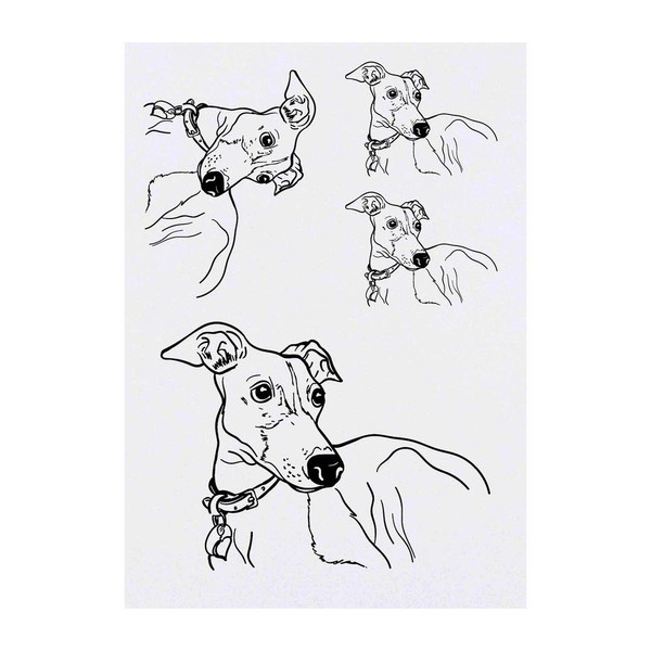4 x 'Italian Greyhound Dog' Temporary Tattoos - Water Resistant,